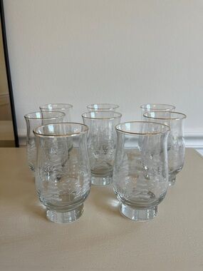 Vintage Tulip-shaped Libby’s Arby’s Glass Tumblers, Set of 8